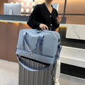 Travel Waterproof Duffel Gym Tote Bag Weekender Carry on Overnight for Women with Trolley Sleeve Wet Pocket
