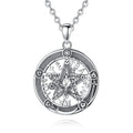 Distinctive Style 925 Sterling Silver Fine Jewelry Tetragrammaton Pentagram Pendant Charm Necklace for Men