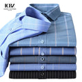 Four Seasons Bamboo Business Casual Anti-Wrinkle Cod Elastic Shirt Fiber Shirt  Men'S Plaid Stripe Dress Shirt Men's White