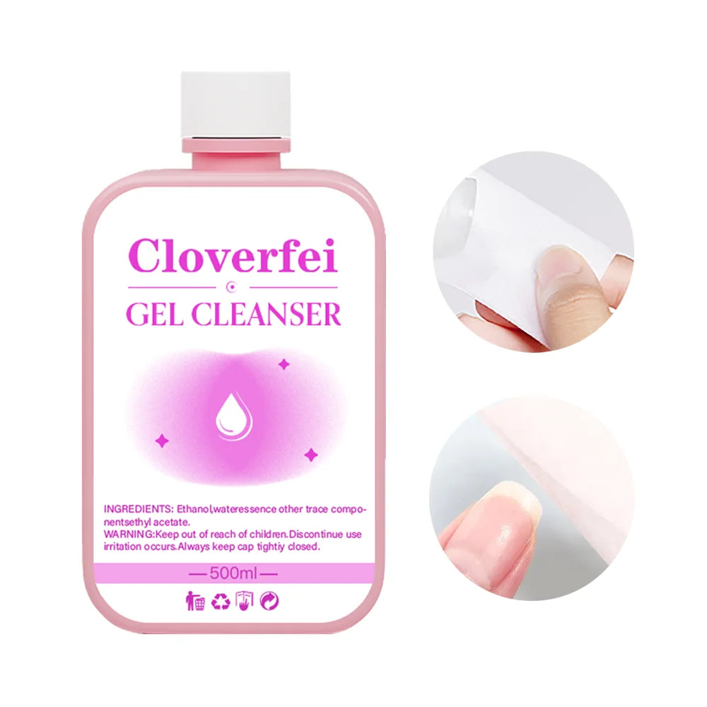 500ml Custom Pink Bottle Nail Cleaner Remover Nail Art Surface Sticky Degreaser Cleaning Nail Cleanser Liquid