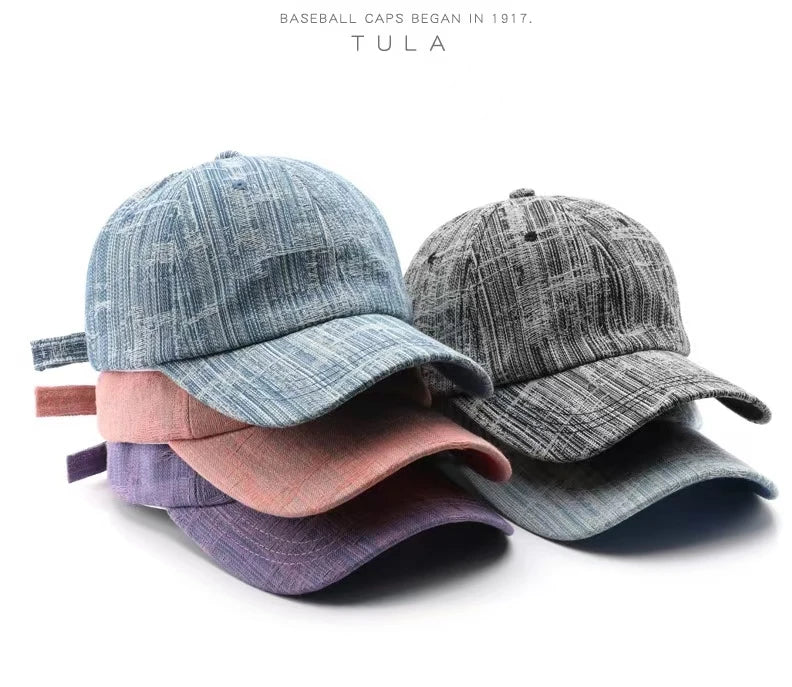 Wholesale 6-Panel Soft Top Curved Brim Baseball Cap Washed Cotton with Custom Embroidery Logo Denim Blanket Sports Hat