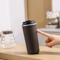 New Tumbler 2024 Custom logo Design Nurse Desk Top Office Anti slip Non Spill Cup with Suction Brown Tumbler Engraver Drinkware