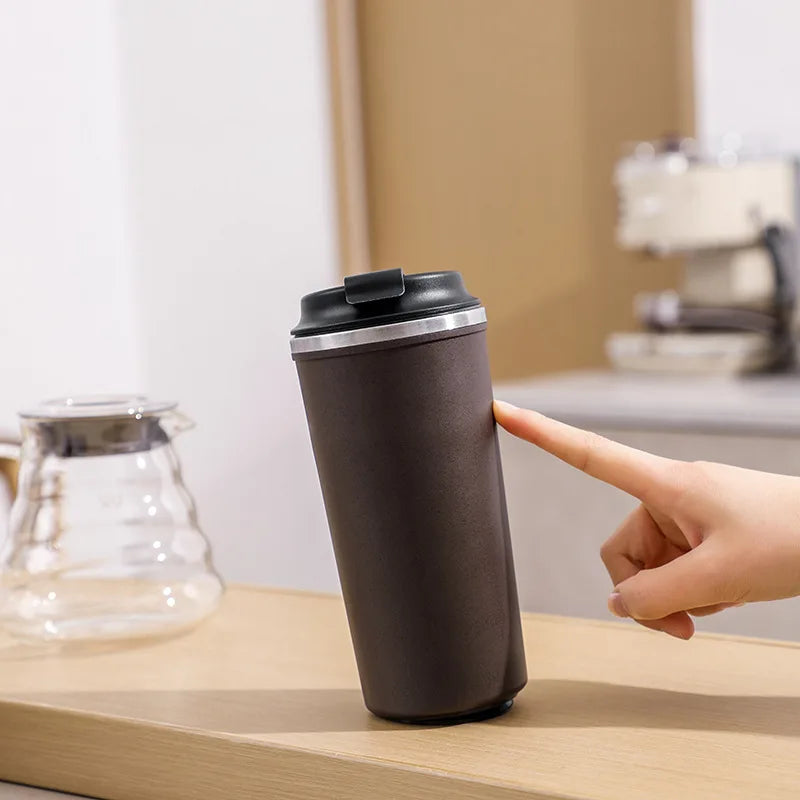 New Tumbler 2024 Custom logo Design Nurse Desk Top Office Anti slip Non Spill Cup with Suction Brown Tumbler Engraver Drinkware