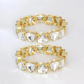 2026 Fashion Personality Elastic Heart Zircon Alloy Bracelet Men and Women Fashion Jewelry Accessories