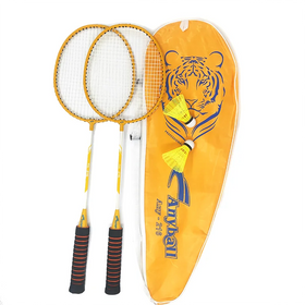 Wholesale Steel Alloy High Elastic Sponge Handle Badminton Rackets Set Outdoor Training Racquets with Bag for Kids Adults sports
