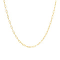 Fashion Minimalist Jewelry 925 Sterling Silver Chain Necklace Cross Paper Clip Shape Gold Plated Choker Necklace for Women