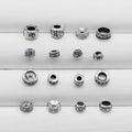 20 Style Retro 925 Sterling Antique Silver Engraving Cross Spacer Beads Wheel Beads for Jewelry Making