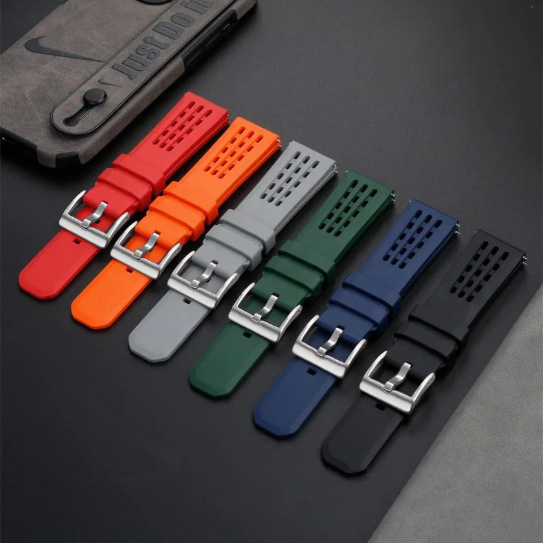 Premium Tropic FKM Rubber Watch Strap 20mm 22mm Quick Release Fluorine Rubber Quick Release Rubber Silicone Watch Band