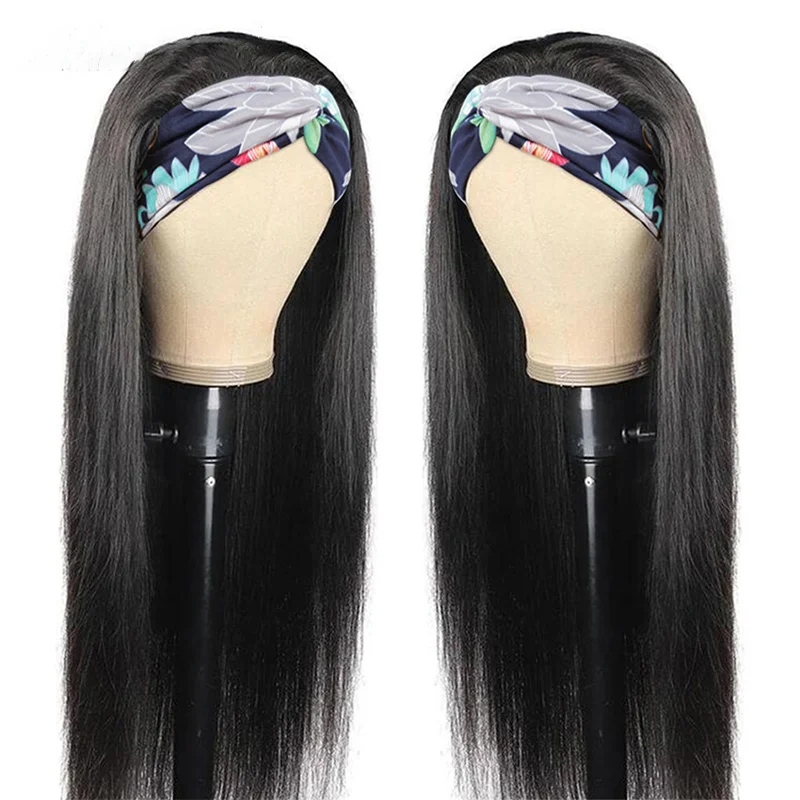 Cheap Raw Vietnamese Hair Glueless Headband Wigs Straight None Lace Wigs 100% Glueless Natural Human Hair Wig for Black Women