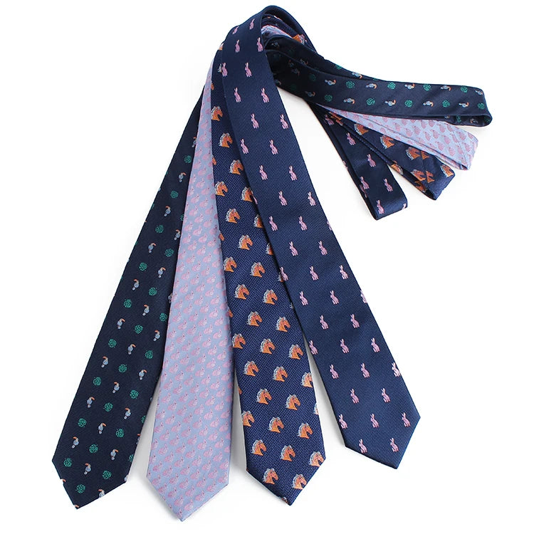 Dacheng Manufacturer Wholesale Animal Pattern Jacquard Gravata Mens Necktie 100% Silk Neckties for Men