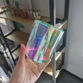 Wholesale Popular Style Round Bottom Iridescent Candle Jar Cylinder 16 oz Iridescent Candle Jar 14oz Round Bottom with Lid