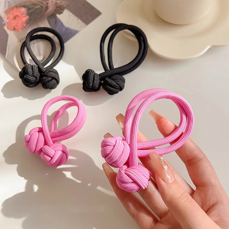 Fashion Strong Ponytail Thick Hair Ties Knotted Elastic Ponytail Hair Ties Bracelet for Girls