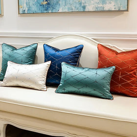 Wholesale Custom Luxury Sofa Throw Pillow Modern Luxury Decorative Gold Jacquard Print Cushion Covers for Sofa Bed Living Room