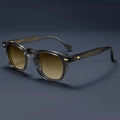 Fashion Vintage Rivet Retro Transparent Grey Thickness Acetate Sunglasses with Nylon Non-polarized Giadient Sunglasses Lenses