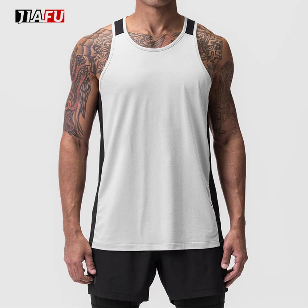 Blank Custom Mens Logo Gym Tank Top Heavyweight Sleeveless Muscle Running Sports Workout Vest Bodybuilding Stringer Tank Tops