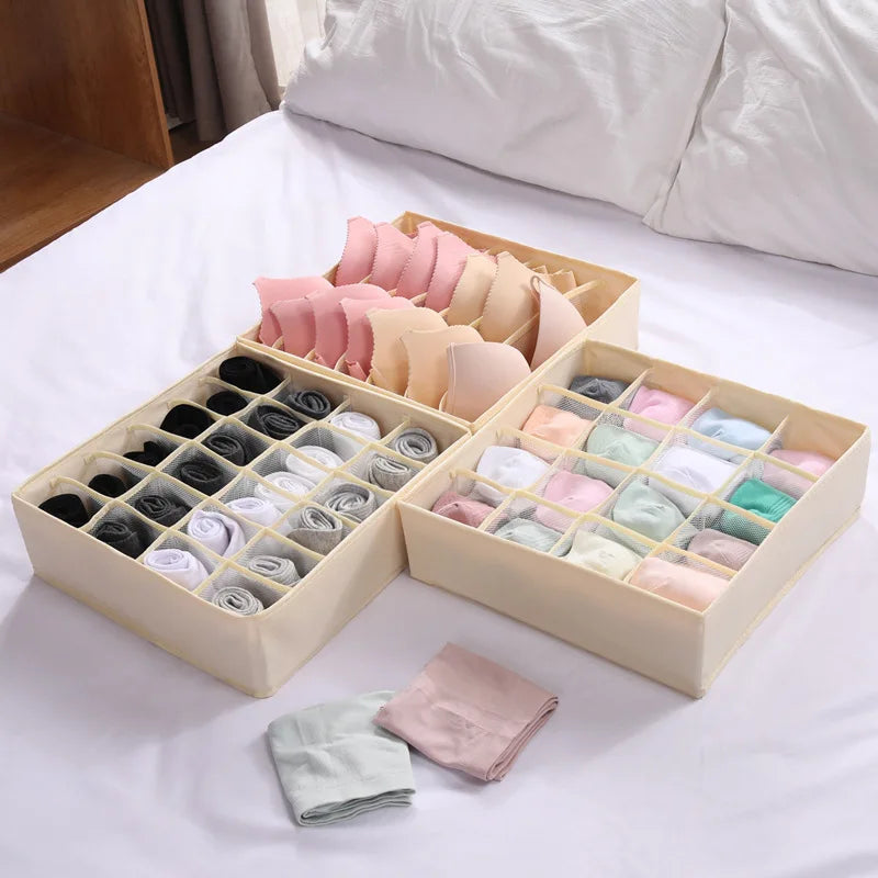 Cross-border Storage Box Underwear Sock Sorting Three-piece Combination Storage Box Cationic Drawer Sock Storage MegaBDM
