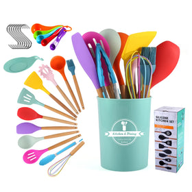 Manjia Camping Kitchen Ware Product Accessories Sale Outdoor Items Kitchen Tools Set BFJM020 Silicone Kitchen Utensils
