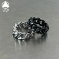 VAF Hip Hop Cuban Link Stainless Steel Ring Stylish Fashion Cool Anillo Cubano Anillos Acero Inoxidable for Men