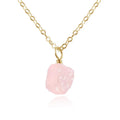 Dainty Natural Stone Jewelry 925 Sterling Silver Tiny Raw Rose Quartz Crystal Pendant Necklace for Women