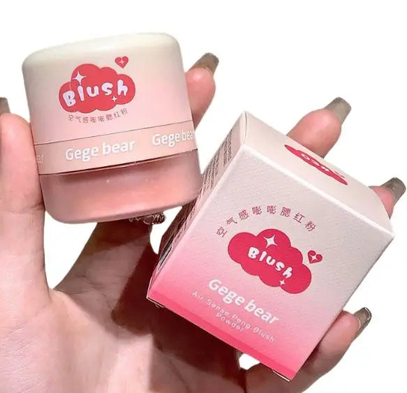 Hot Sales Face Makeup Blush Powder Gege Bear Mushroom Soft Puff Long Lasting Highlight Matte Air Cushion Blush Loose Powder