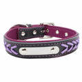 New Design Hand Woven Pet Collar  Luxury Soft Leather  Custom Logo Adjustable  Cute Puppy Collar