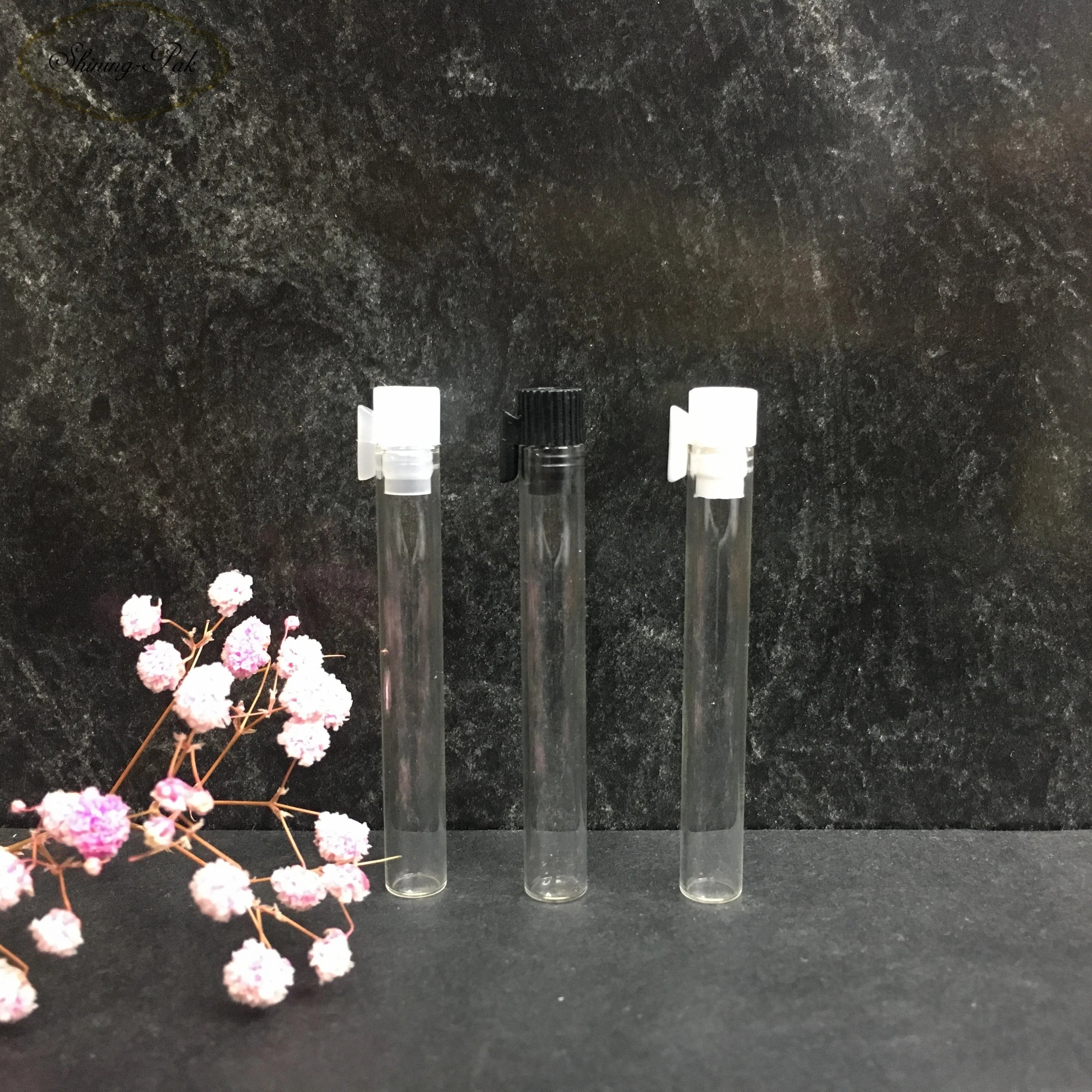 Mini 1ml 2ml 3ml Glass Serum Bottle with White Cap and Pump Sprayer for Perfume Sample Display