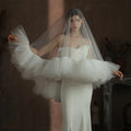 Hot Sell Latest Ruffles Tulle Wedding Bridal Veil for Women Lace Wedding Veil