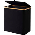 Foldable Storage Collapsible Linen Hamper Bathroom Bedroom Home Toys Clothing Organization Detachable Bamboo Laundry Baskets