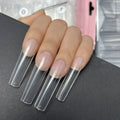 GREENKEM 360Pcs/box Press on Acrylic Clear False Ballerina Nails for Gel False Full Cover ABS Long Square Nail Tips