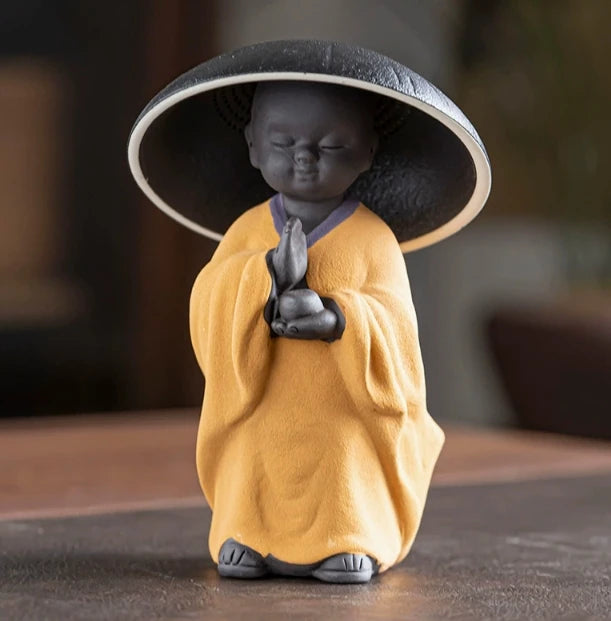8*13.5cm Creative Lucky Buddha Statue Ceramic Household Tea Strainer Kung Fu Tea Set Accessories Filter Tea Pet Decorate