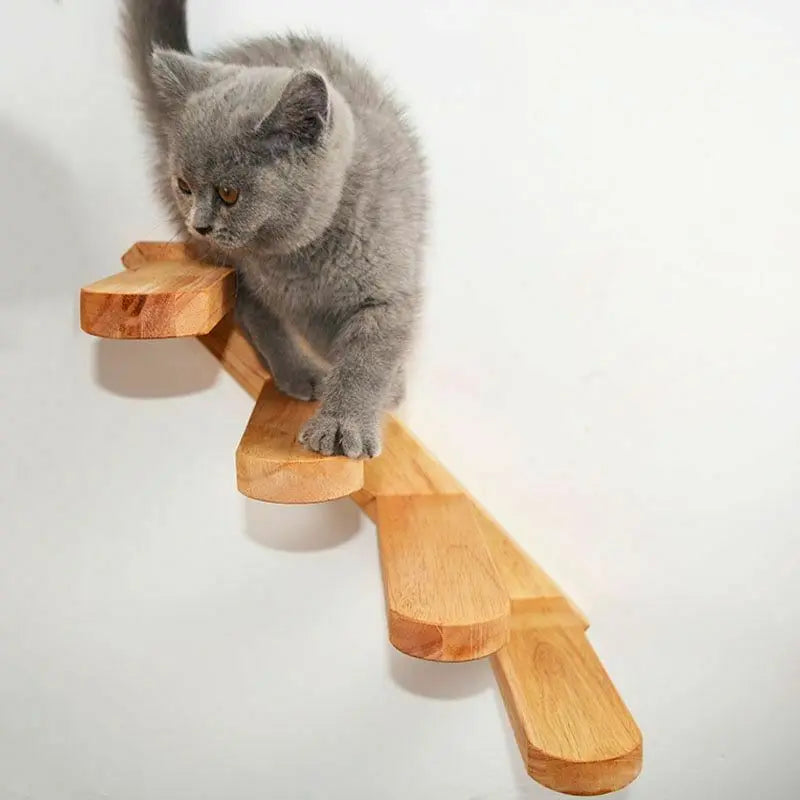 JUNJI Wall Mounted Cat Climbing Frames Wood Platform Kitten Cat Wall Climb Jumping Cat Climbing Frame