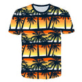 Breathable Quick Dry Hawaiian Shirt Casual Hawaii T-Shirts in Plus Size Printed Jersey Fabric Plus-size men's T-shirt