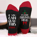 Wholesale Novelty Xmas Socks With Letters Men Unisex Personalised Funny Christmas Cotton Crew Socks
