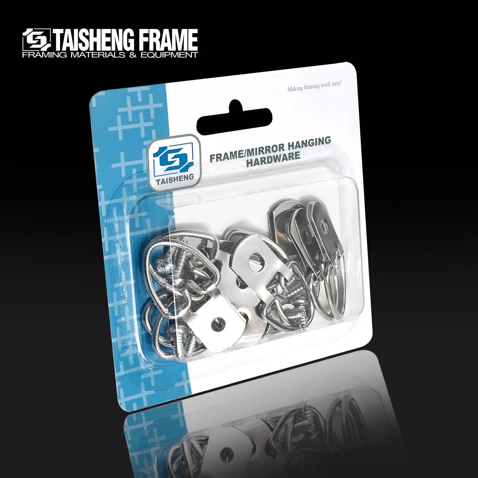 TS-K021 Picture Frame D-Ring Hanging Hook with Screw 10PCS