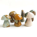 Gemstone Hand Carved Mushroom Natural Polychrome Jasper Mushrooms Statues Crystal Stone