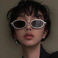 Luxury Retro Full Rhinestone Sunglasses Women Small Oval Bling Diamond Sun Glasses Fashion Female Shades Oculos De Sol (KSG168)