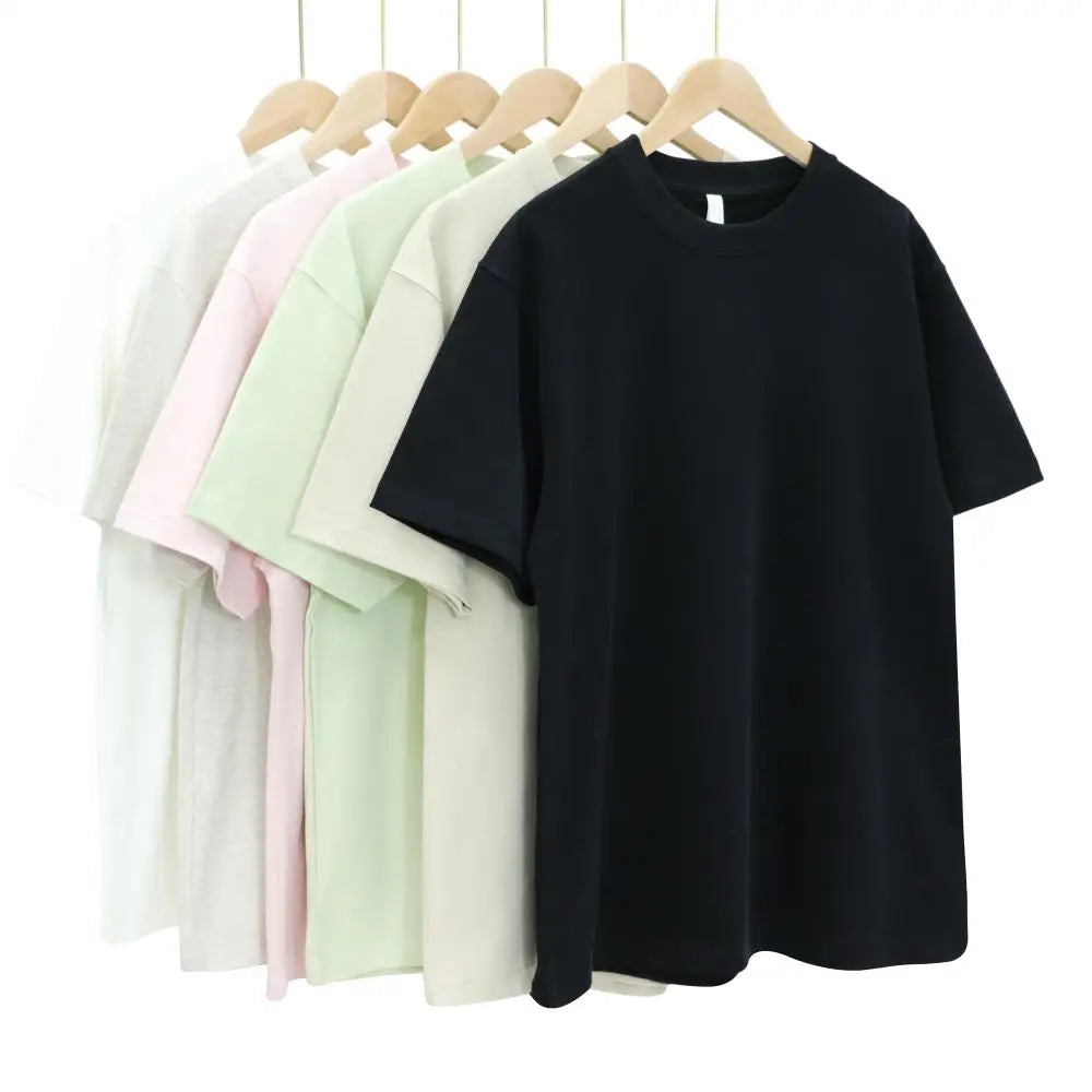 Heavy Weight 330g Cotton Men's Tshirt Super Heavy 300gsm Thick Oversized Drop Shoulder T-shirt Crew Neck Boxy Fit t Shirt