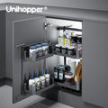 Unihopper PHANTOM Series 2 Layers Kitchen Storage Soft Close Pantry Unit Organizer Glass Swivel Pull Out Basket
