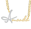 Hot sale Personalized Diamond Nameplate necklace Jewelry for women 18K Gold Plated Stainless Steel Jewelry