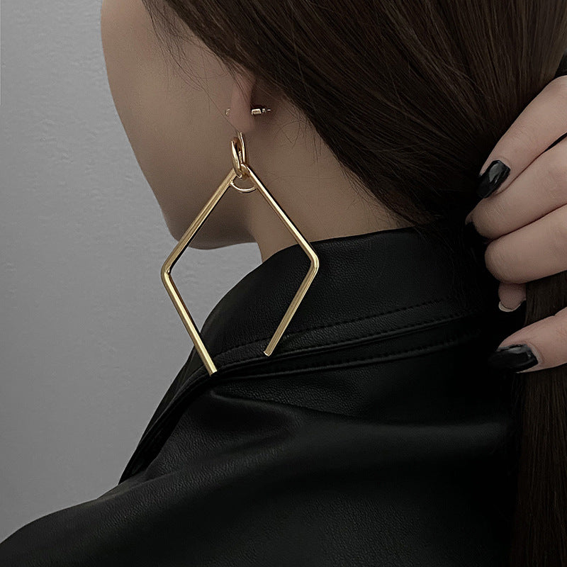 Personalized S925 Silver Needle Earrings Diamond Stud Earrings Exaggerated Big Earrings Women