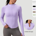 Wholesale Custom Yoga Top Half Zipper Nude Quick Dry Running Gym Sports Tight Fitness Wear Sports T-shirts