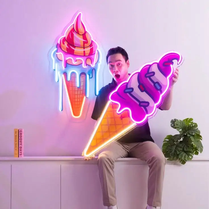 Winbo Drop Shipping Custom Ice Cream Shop LED Neon Sign Light Custom Neon Sign Company Neon Light Sign for Cafe Shop Restaurant
