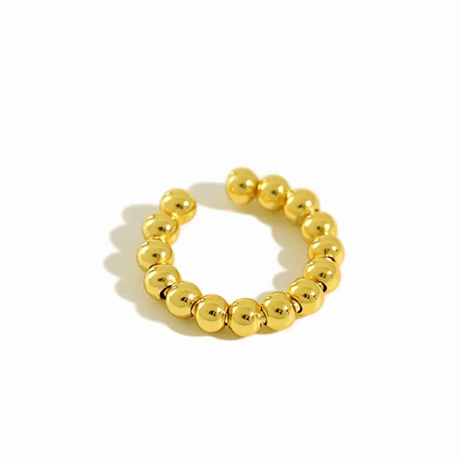 Wholesale Beaded Cuff Earrings Jewelry 925 Sterling Silver 18K Gold Plated Jewelry Ear Cuff for Women
