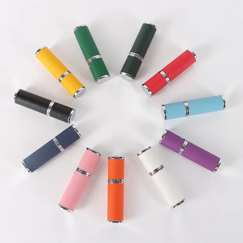 Portable Travel Size Leather Atomizer 5ml Empty Refillable Perfume Spray Bottle