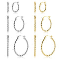 FUAMAY Aretes Silver Earrings 925 Sterling Big Hoop Earrings Gold Plated Twisted Hoop Earrings