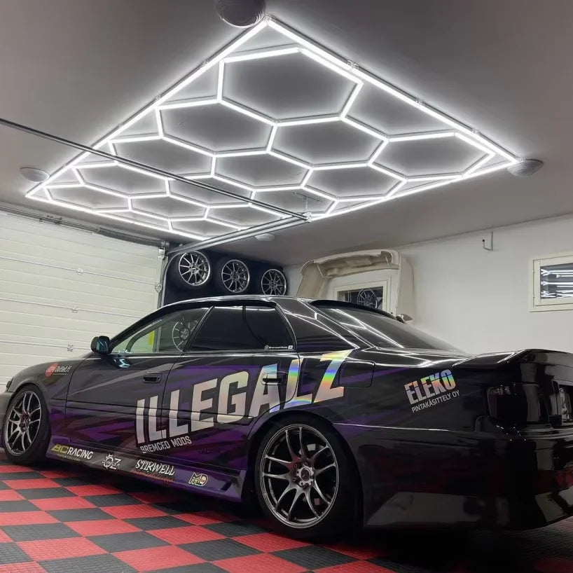 Wholesale Honeycomb Workshop Detailing Ceiling Led Light Car Washing Workshop Garage Hexagonal Tubes Hexagon Garage Light