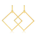 Square Jewelry Rectangle Large Huggie Earring 18k Gold Plated Heart Flower Stainless Steel Hoop Earrings Women