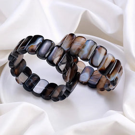 New Arrivals Ice Species Primary Color Dream Agate Hand Row Crystal Agate Rectangle Bracelet