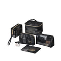 Fashionable Five-piece Large-Capacity Cosmetic Bags Transparent Polyester Mesh Storage Handbag Zipper New Travel Accessory