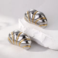 Women's Stainless Steel 316 Two Toned Ion Plated Dome Mix Color Worm Cocoon Fashion Earring